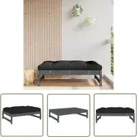 The Living Store Gartenhocker Grau 120x80 cm Massivholz Kiefer