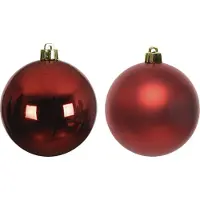 Ksd 4 rote Weihnachtskugeln 100 mm (rood)