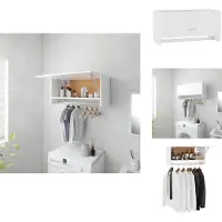 vidaXL Kleiderschrank Weiß 70x32,5x35 cm Holzwerkstoff - Kleiderschränke