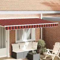 Syfax Ersatzvolant für Markise für 4 m Orangerot & braun gestreift