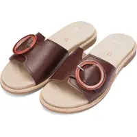 Ara Pantolette "ELBA", Damen, Gr. 41, Leder, braun (mokka), Glattleder, unifarben, Schuhe Pantolette, Sommerschuh, Schlupfschuh mit Zierschnalle, in Weite G (= weit)