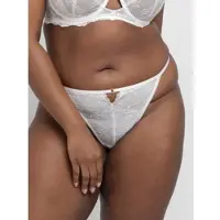 Dorina String "Yelena", Damen, Gr. M, weiß (ivory), Spitze, Obermaterial: 51% Polyamid, 43% Polyester, 6% Elasthan, körpernah, Unterhosen String