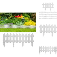 vidaXL Rasenkanten 25 Stk. Weiß 10 m PP - Beeteinfassungen
