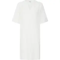 Oxmo Minikleid "Minikleid OXNInna Linen Mix", Damen, Gr. 40, N-Gr, beige (marshmallow), Obermaterial: 80% Viskose LENZING LenzingCV. 20% Leinen LI., Kleider Minikleid