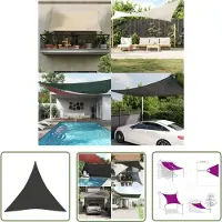 The Living Store Sonnensegel 160 g/m² Anthrazit 3x3x3 m HDPE