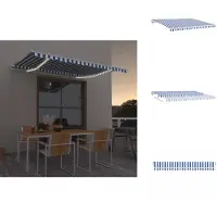 vidaXL Automatische Markise mit LED & Windsensor 450x350 Blau und Weiß - Markisen