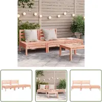 The Living Store Gartensofa 3-Sitzer Massivholz Douglasie