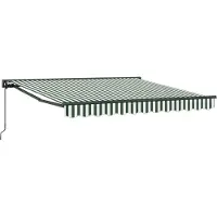 Syfax Manuelle Markise 3 x 2,5 m Grün-weiß gestreift 100% Polyester