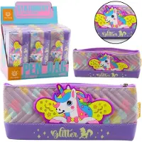 Lean Federmäppchen für Schulbedarf mit Einhorn, Lila, 20 x 8,5 cm