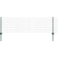 vidaXL Euro-Zaun mit Pfosten 50 x 0,6 m PVC-beschichteter Stahl Grün
