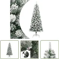 The Living Store Künstlicher Weihnachtsbaum Klappbar Beschneit 210 cm