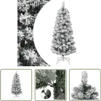 The Living Store Künstlicher Weihnachtsbaum Klappbar Beschneit 120 cm