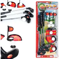 Euro Trade Golfset für Kinder ab 3 Jahren mit 3 Schlägern (43 cm), 6 Bällen und 3 Löchern