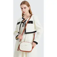 MISS LULU Beige-braune, gesteppte, quadratische Handtasche mit Fransen von Joli