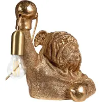 Beliani Tischlampe Gold Kunstharz Hund Tierform Glamouröser Stil Nachttischlampe Leselampe Tischleuchte Dekolampe Wohnaccessoires Dekoration