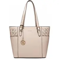 MISS LULU Beigefarbene, große, elegante Shopper-Tasche für die Arbeit – Ivonne