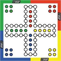 Ubergames Ludo XXL - Mensch 200 x 200 cm - PVC-Segel mit Würfel und Figuren - 4 Personen