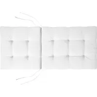 Beliani Auflagen 2er Set Cremeweiß Stoff 55x42x5 cm mit Befestigungsbändern Knopfheftung Moderne Sitzauflage für Niederlehner Gartenstuhl