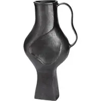 Gilde Tischvase "Vase Antigua mit Henkel", schwarz, B:24cm H:43cm T:15cm, Aluminium, Vasen, Tischvase