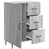 vidaXL Sideboard Graues Sonoma 66 x 34,5 x 89,5 cm Holzwerkstoff