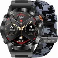 Gravity Smartwatch GT20-5, 1,43 Zoll, Schwarz Silikon, Bluetooth-Telefonie, IP67 wasserdicht, Herzfrequenz