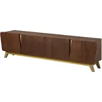 MASSIVMOEBEL24.DE TV-Board Nussbaum-Echtholzfurnier 220x40x55 braun lackiert BUTTERFLY #111