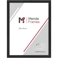 MendeFrames Holzrahmen Massivholz Museumsglas 20x25 cm Schwarz H300