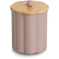 Zeller Vorratsdose mit Bambusdeckel, 1000 ml, Metall,, Eisen/Bambus, taupe, ca. Ø 12,2 x 16,5 cm