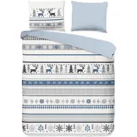 Muller Textil Good Morning Bettwäsche "Aila" - Blau - (200x220 cm) - 100 % Baumwolle