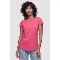 Alife & Kickin Rundhalsshirt , Damen, Gr. XL, pink (flamingo), 50% Viskose, 50% Baumwolle, Rundhals, Shirts Rundhalsshirt, leichtes T-Shirt aus Materialmix mit Rundhals und Modal