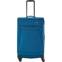 Travelite Chios Reisekoffer L Trolley Koffer 78cm 4 Rad / Rollen Dehnfalte TSA petrol
