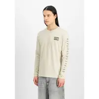 Alpha industries Longsleeve "Camo Sleeve Longsleeve", Herren, Gr. L, weiß (vintage weiß), Obermaterial: 100% Baumwolle, Shirts Longsleeve
