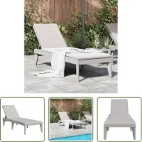 The Living Store Sonnenliege Grau 186x60x29 cm PP