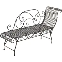 CLP Gartenbank Karma, romantische Recamiere im Jugendstil mit ornamentalen Verzierungen, Chaiselongue für den Außenbereich bis 160 kg belastbar, Farbe: bronze