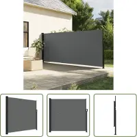The Living Store Seitenmarkise Ausziehbar Anthrazit 180x600 cm