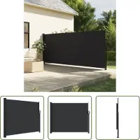 The Living Store Seitenmarkise Ausziehbar Schwarz 160x300 cm
