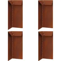 Syfax Schneckenzaun 4 pcs Rostig 10 x 10 x 25 cm Wetterfeststahl