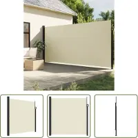 The Living Store Seitenmarkise Ausziehbar Creme 200x500 cm