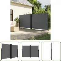 The Living Store Seitenmarkise Ausziehbar Anthrazit 180x1200 cm