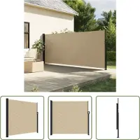 The Living Store Seitenmarkise Ausziehbar Beige 180x500 cm