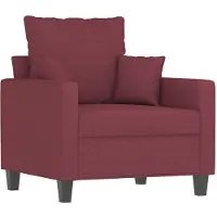 Syfax Weinroter Sessel aus strapazierfähigem Stoff, 60 cm breit, 80 cm hoch, 77 cm tief