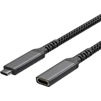 S-Impuls S/CONN maximum connectivity Flexline-USB-C Verlängerungskabel, USB C Stecker auf USB-C Buchse, 3.2, PD, Textil, 0,5m, 0,5 m, USB C, USB C, USB 3.2 Gen 2 (3.1 Gen 2), 20 Gbit/s, Schwarz