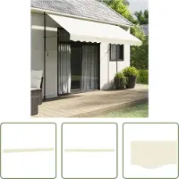 The Living Store Markisenvolant Creme Gestreift 3,5 m