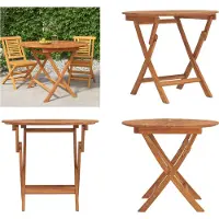vidaXL Gartentisch Klappbar Ø 85x75 cm Massivholz Teak - Klappbarer Gartentisch - Klappbare Gartentische - Gartentisch - Outdoor Tisch