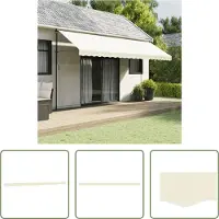 The Living Store Markisenvolant Creme Gestreift 5 m