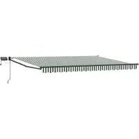 Syfax Manuelle Markise mit Solar-LED 4,5 x 3 m Grün-weiß gestreift
