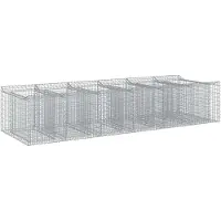 vidaXL Gabionen-Hochbeet 2 stk. 300 x 100 x 60 cm Verzinkter Stahl