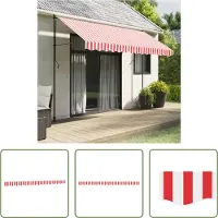 The Living Store Markisenvolant Rot und Weiß Gestreift 3,5 m