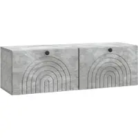 Syfax Wandmontierter TV-Schrank Betongrau 98 x 31 x 30 cm