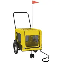 Syfax Fahrradanhänger Hunde Gelb und Schwarz Oxford-Gewebe & Eisen